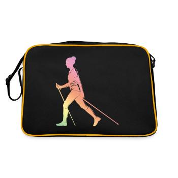 Silhouette de marche nordique - Sac Retro - noir/or - Dos