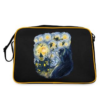 Spooky Evening With Pumpkins Ghosts - Retro Bag - black/gold - Back