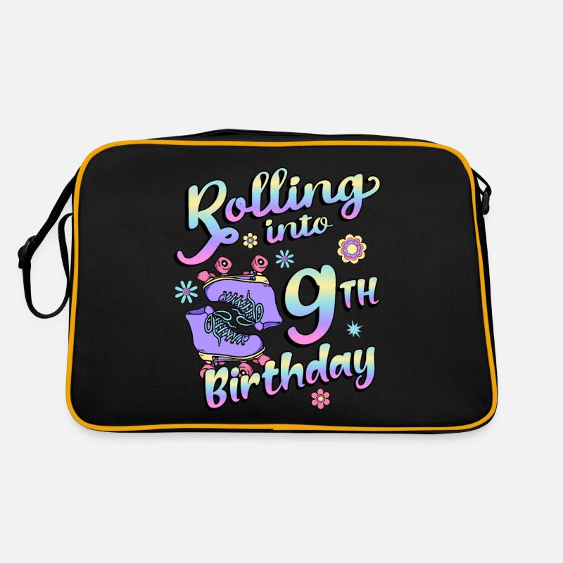 Rolling Into 9th Birthday Quad Skater Retro Bag
