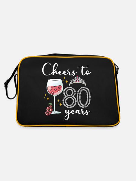 Vive 80 ans de raisins pour le 80e anniversaire - Sac Retro - noir/or - Dos