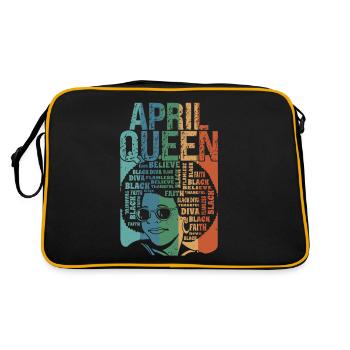 April Queen Birth Month Celebrate Black Faith - Retro Tasche - Schwarz/Gold - Hinten