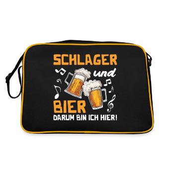 Volksmusik Party Dorffest Ouftit Deutsche Schlager - Retro Tasche - Schwarz/Gold - Hinten