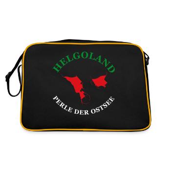 Helgoland Baltic Sea Sylt Deät Lun Lighthouse - Retro Bag - black/gold - Back