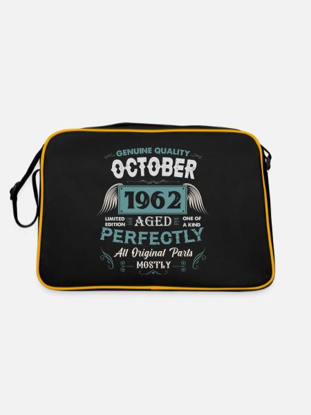 Octobre 1962 Vintage Cadeau d’anniversaire - Sac Retro - noir/or