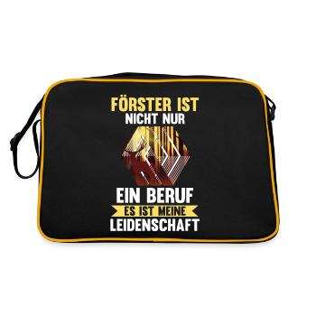 Waldarbeiter Holzfäller Waldarbeit Förster - Retro Tasche - Schwarz/Gold - Hinten