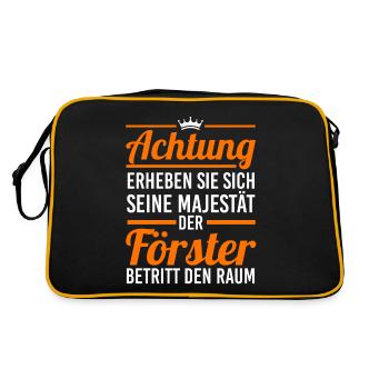 Waldarbeiter Holzfäller Waldarbeit Förster - Retro Tasche - Schwarz/Gold - Hinten