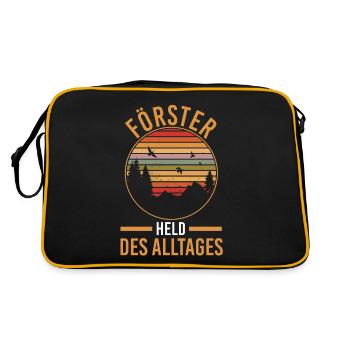 Waldarbeiter Holzfäller Waldarbeit Förster - Retro Tasche - Schwarz/Gold - Hinten