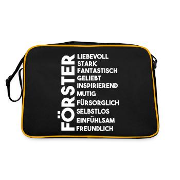 Waldarbeiter Holzfäller Waldarbeit Förster - Retro Tasche - Schwarz/Gold - Hinten