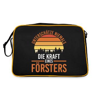 Waldarbeiter Holzfäller Waldarbeit Förster - Retro Tasche - Schwarz/Gold - Hinten