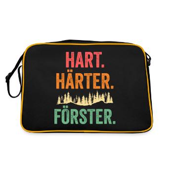 Waldarbeiter Holzfäller Waldarbeit Förster - Retro Tasche - Schwarz/Gold - Hinten