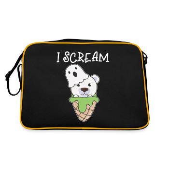 Polar Bear Halloween Ghost I Scream Ice Word Jeu - Sac Retro - noir/or - Dos