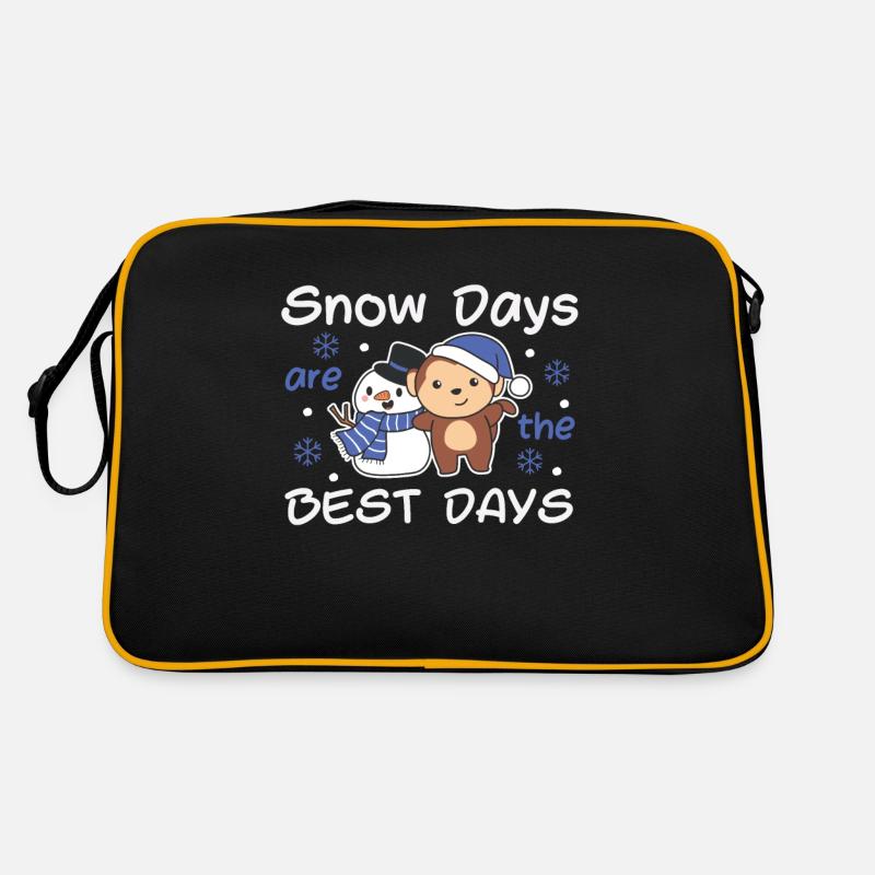 Monkey Snow Days sont les meilleurs jours Winter Snowman Sac Retro