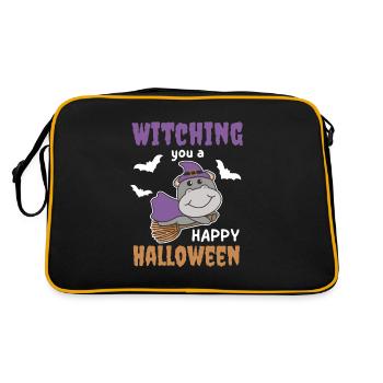Hippo Witch Witches Witching you a Happy Halloween - Retro Bag - black/gold - Back