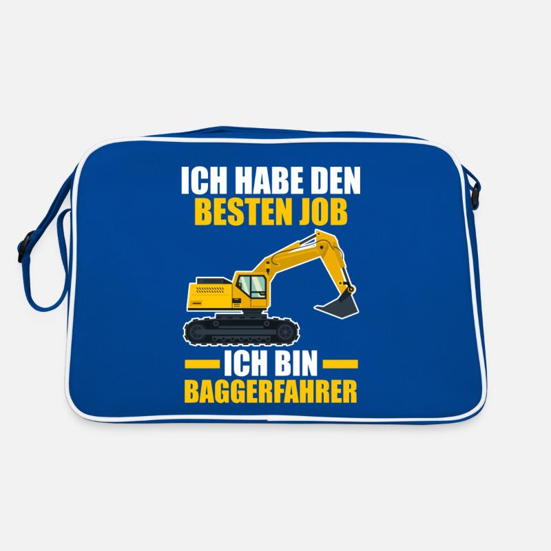 Baggerfahrer Maschinenführer Tiefbauer Bagger Retro Tasche