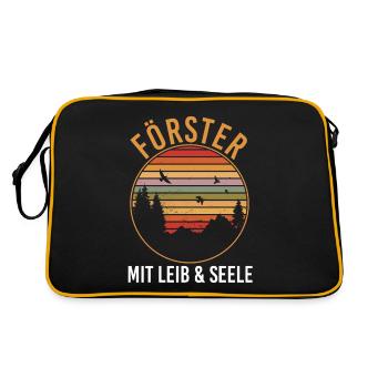 Waldarbeiter Holzfäller Waldarbeit Förster - Retro Tasche - Schwarz/Gold - Hinten