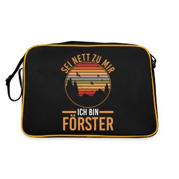 Waldarbeiter Holzfäller Waldarbeit Förster - Retro Tasche - Schwarz/Gold - Hinten