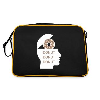 Donut Donut Donut Funny Design - Retro Bag - black/gold - Back