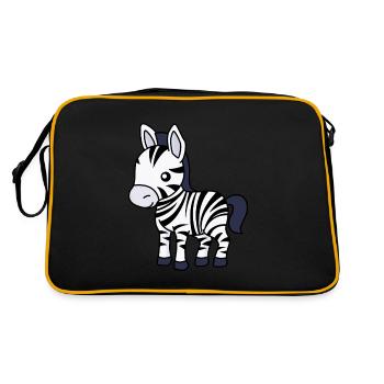 Zebra Comic Tier - Retro Tasche - Schwarz/Gold - Hinten