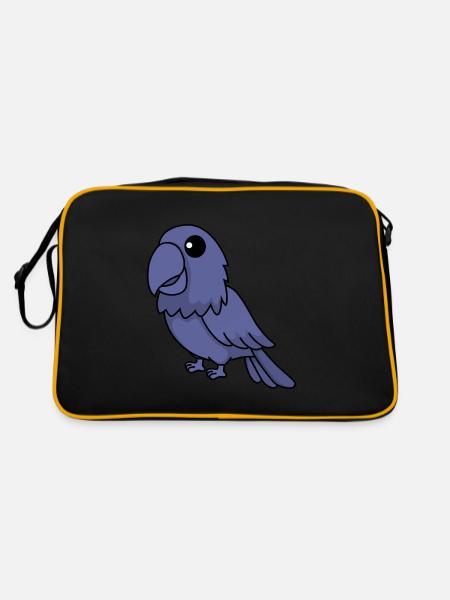 Papagai Comic Tier - Retro Tasche - Schwarz/Gold - Hinten