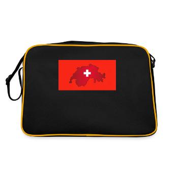 Drapeau de la Suisse - Sac Retro - noir/or - Dos