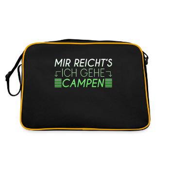 Camping Spruch - Retro Tasche - Schwarz/Gold - Hinten