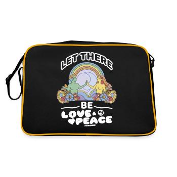 Frieden - Retro Tasche - Schwarz/Gold - Hinten
