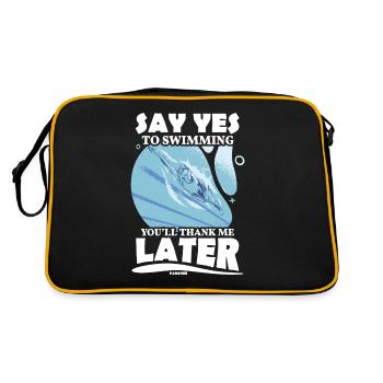 Schwimmen - Retro Tasche - Schwarz/Gold - Hinten