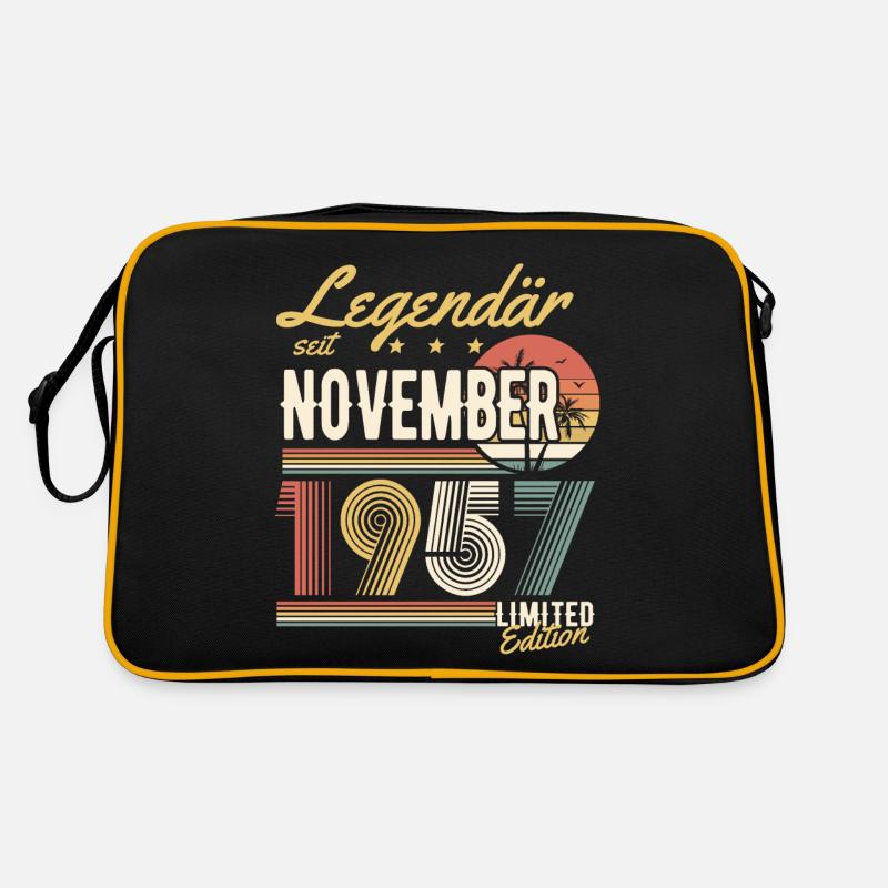 Legendär Seit November 1957 Geburtstag Geschenk - Retro Tasche - Schwarz/Gold