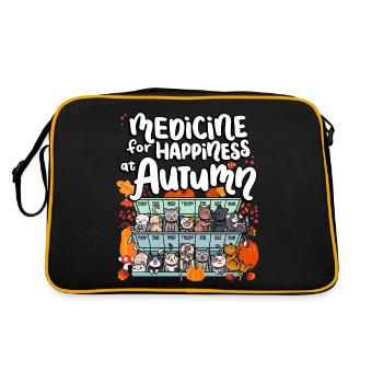 Medicine for Happiness in Autumn Weekdays Days - Retro Bag - black/gold - Back