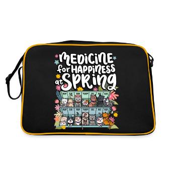Medicine for happiness in the spring days for - Retro Bag - black/gold - Back