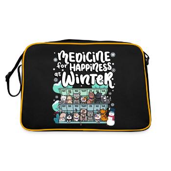 Medicine for happiness on winter weekdays cats - Retro Bag - black/gold - Back
