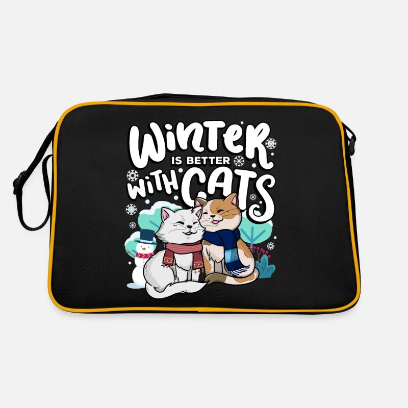 Der Winter Ist Besser Mit Katzen Herbstsaison Retro Tasche