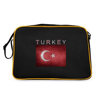 Turkey Flag Istanbul Ankara - Retro Bag - black/gold - Back