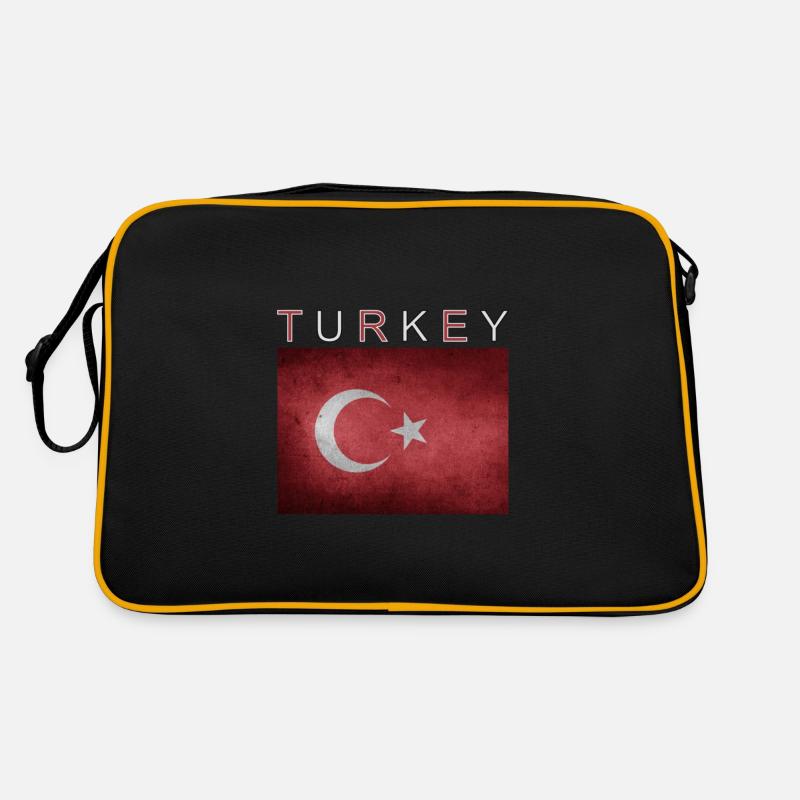 Drapeau de la Turquie Istanbul Ankara - Sac Retro - noir/or