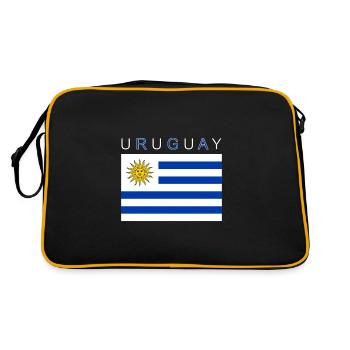 Uruguay Flagge Montevideo - Retro Tasche - Schwarz/Gold - Hinten