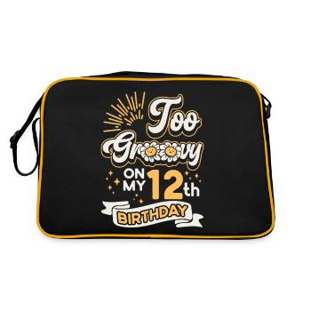 Too Groovy On My 12th Birthday Twelve Years - Retro Bag - black/gold - Back