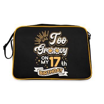 To Groovy On My 17th Birthday Seventeen Years - Retro Bag - black/gold - Back