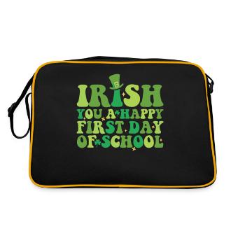 Irish You A Happy First Day Of School Grüne - Retro Bag - black/gold - Back