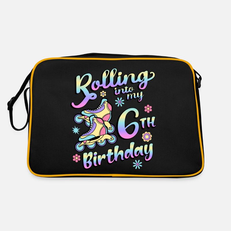 Rolling Into My 6th Birthday Roller Skater Inline Retro Tasche