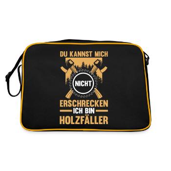 Waldarbeiter Förster Waldarbeit Holzfäller - Retro Tasche - Schwarz/Gold - Hinten