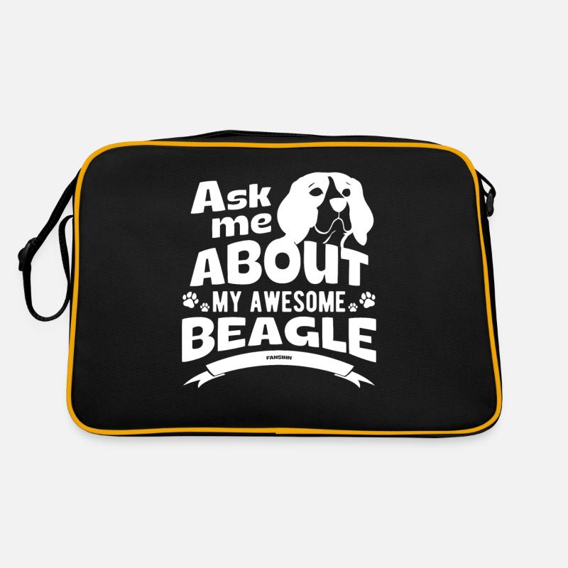 Beagle - Retro Tasche - Schwarz/Gold