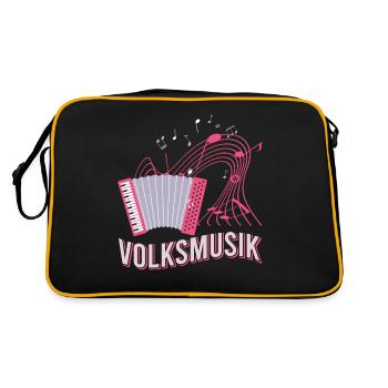 Volksmusik Party Dorffest Ouftit Deutsche Schlager - Retro Tasche - Schwarz/Gold - Hinten