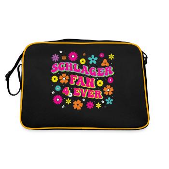 Volksmusik Party Dorffest Ouftit Deutsche Schlager - Retro Tasche - Schwarz/Gold - Hinten