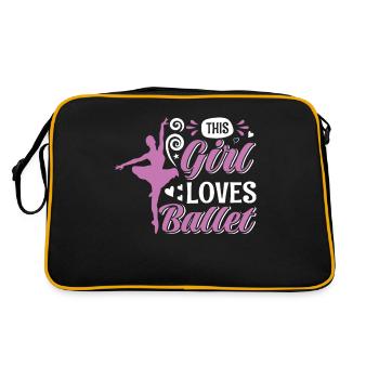 Ballet, Ballerine, Fille, Fille, Danse - Sac Retro - noir/or - Dos