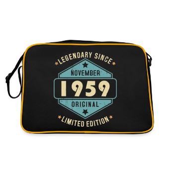Novembre 1959 Vintage Retro Anniversaire - Sac Retro - noir/or - Dos