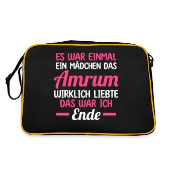 Nordsee Amrum - Retro Tasche - Schwarz/Gold - Hinten