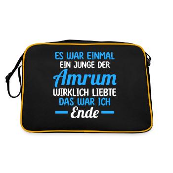 Nordsee Amrum - Retro Tasche - Schwarz/Gold - Hinten