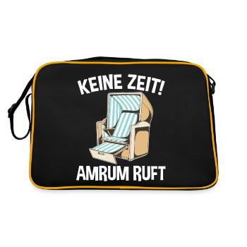 Nordsee Amrum - Retro Tasche - Schwarz/Gold - Hinten