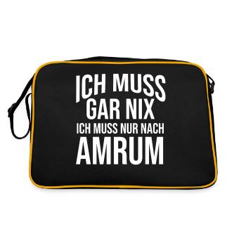 Nordsee Amrum - Retro Tasche - Schwarz/Gold - Hinten