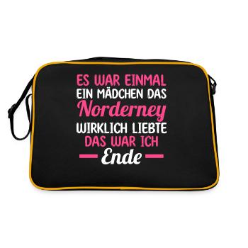 Nordsee Norderney - Retro Tasche - Schwarz/Gold - Hinten